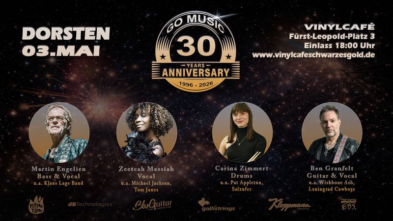 Gästelistenplatz:30Jahre GO MUSIC - Mai Edition LIVE@Vinylcafe / 03.05.2026