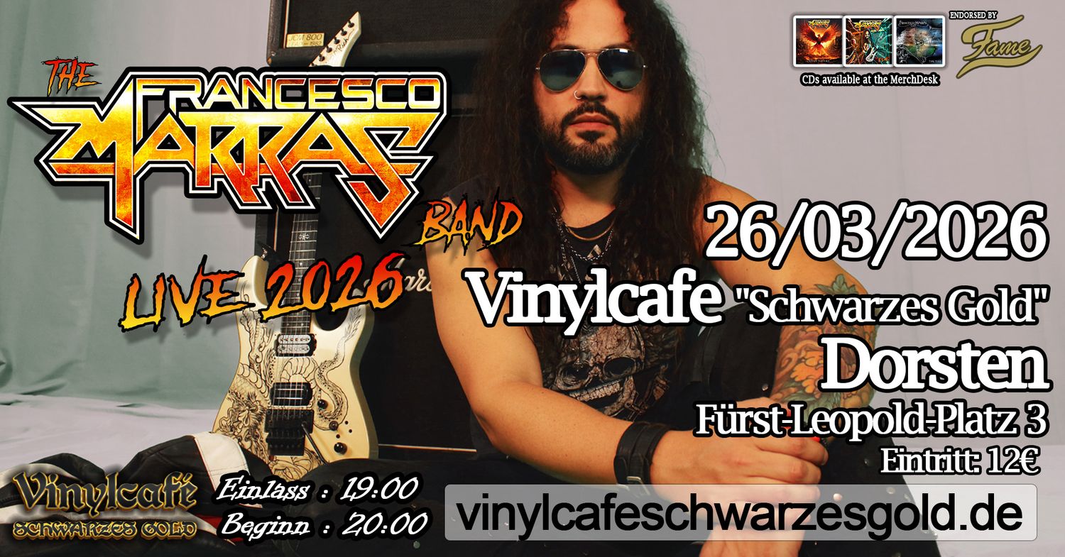 Gästelisten-Platz: Francesco Marras &amp; Band LIVE@Vinylcafe - 26.03.2026