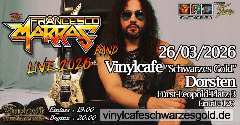 Gästelisten-Platz: Francesco Marras &amp; Band LIVE@Vinylcafe - 26.03.2026