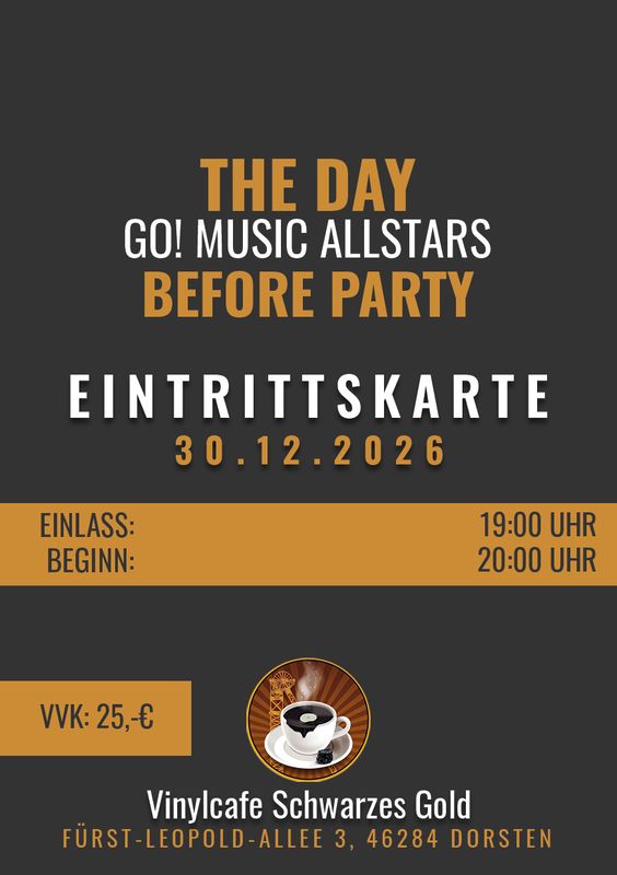 Tickets: The Day Before Party - GO! Music Allstars - 30.12.2026 Tickets: The Day Before Party - GO! Music Allstars - 30.12.2026