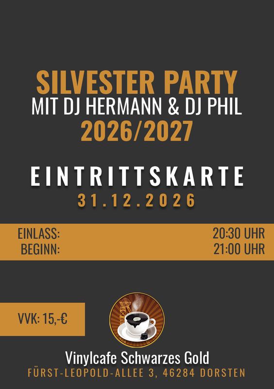 Tickets: Silvester Party 2026 mit DJ Phil &amp; DJ Hermann - 31.12.2026