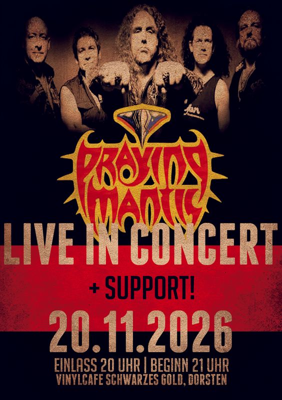 Ticket: Praying Mantis + Support LIVE@Vinylcafe - 20.11.2026