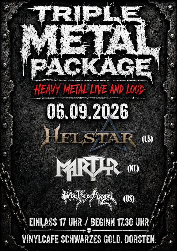 Tickets: Helstar - MARTYR - Wicked Angel LIVE@Vinylcafe - 06.09.2026