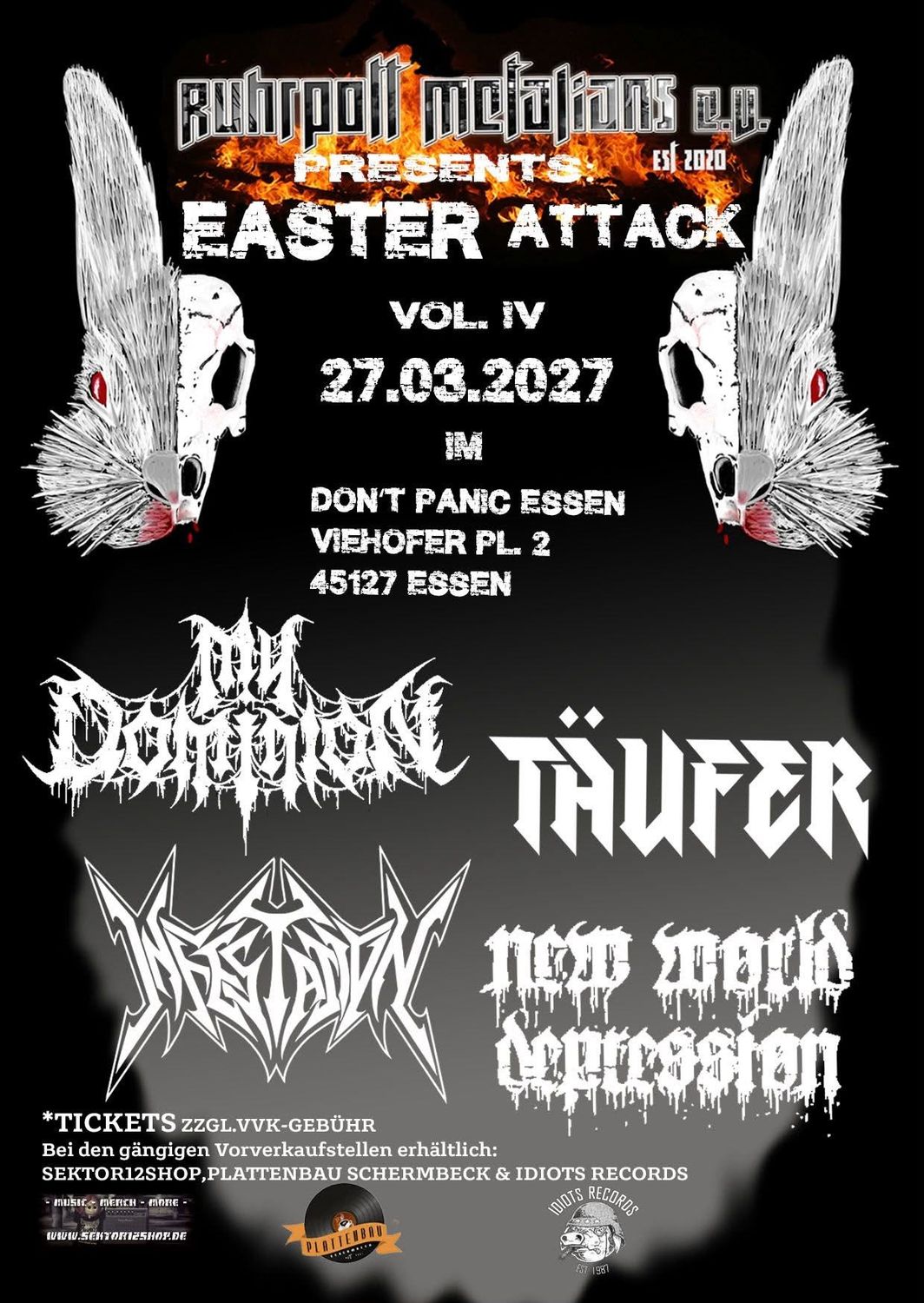 Tickets: Ruhrpott Metalions Easter Attack  27.3.2027 Essen Dont Panic