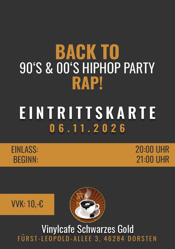 Tickets: Back to Rap 90's & 00's HipHop Party - 06.11.2026 Tickets: Back to Rap 90's & 00's HipHop Party - 06.11.2026