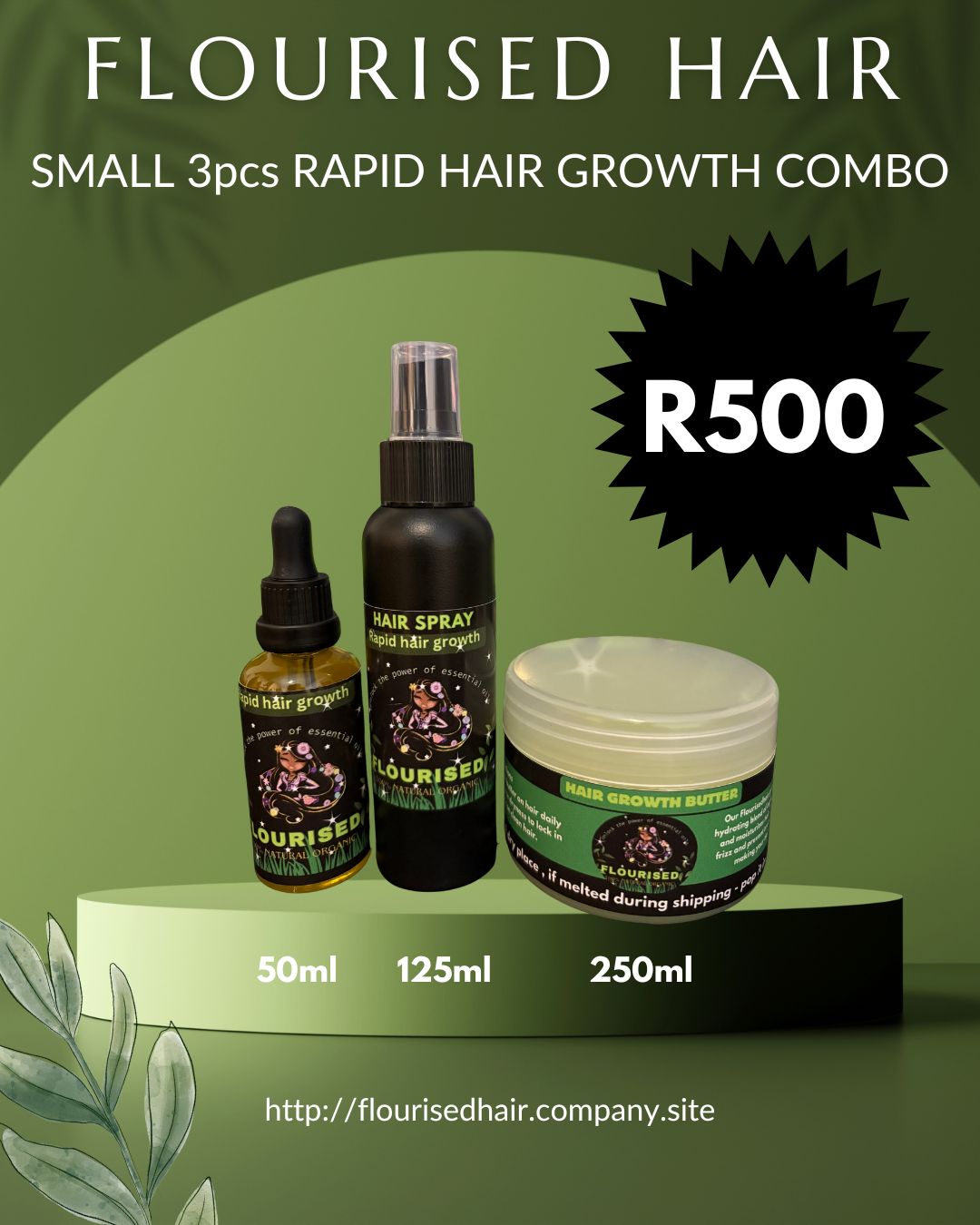 Small 3pcs Combo  1x Hair growth oil &amp;  1x Hair growth butter &amp; 1x Hair growth Hair Spray
