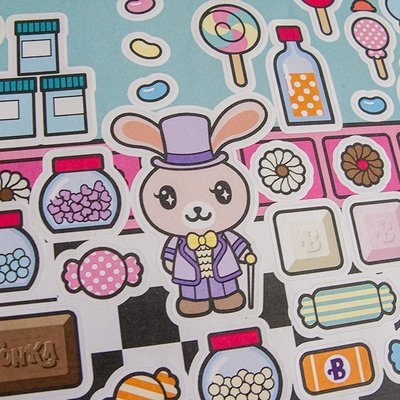 Funny Bunny Sticker Sheet: Willy Wonka and the Chocolate Factory