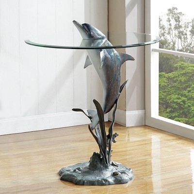 DESIGNER TABLE-SURFACING DOLPHIN