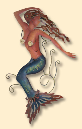 INCREDIBLE METAL WALL ART-MERMAID FLOATING INCREDIBLE METAL WALL ART-MERMAID FLOATING