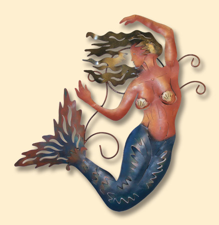INCREDIBLE METAL WALL ART-MERMAID FLOATING INCREDIBLE METAL WALL ART-MERMAID FLOATING