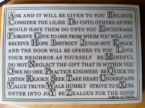 MARBLE PLAQUE-ABC'S OF FAITH MARBLE PLAQUE-ABC'S OF FAITH