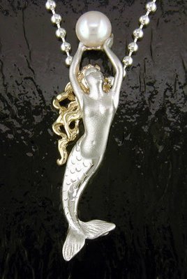 DESIGNER JEWELRY-14k GOLD AND STERLING SILVER MERMAID NECKLACE