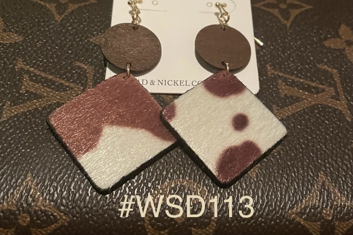 Wood Disk Earrings