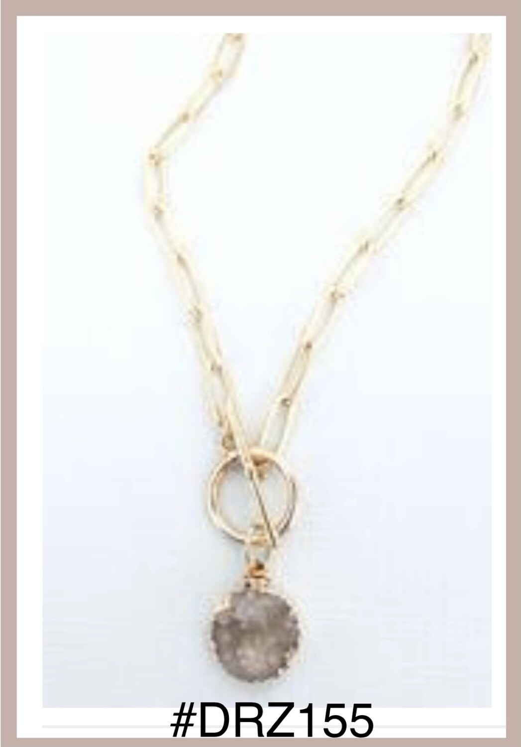 Beige Druzy Necklace