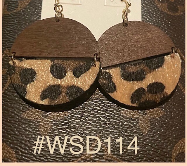 Wood Split Disk Earrings