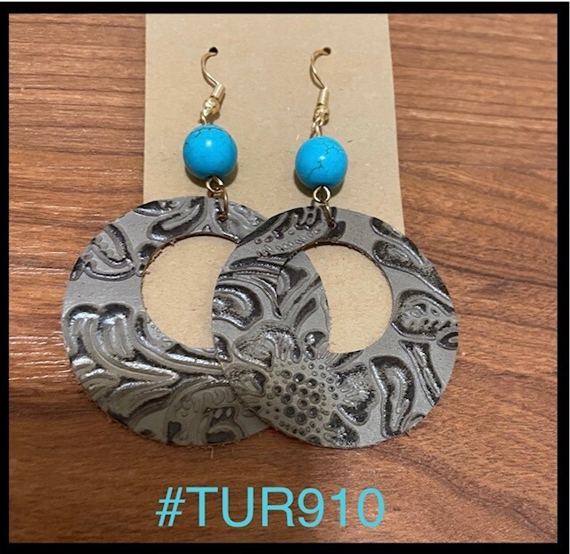 Turquoise and Taupe Earrings