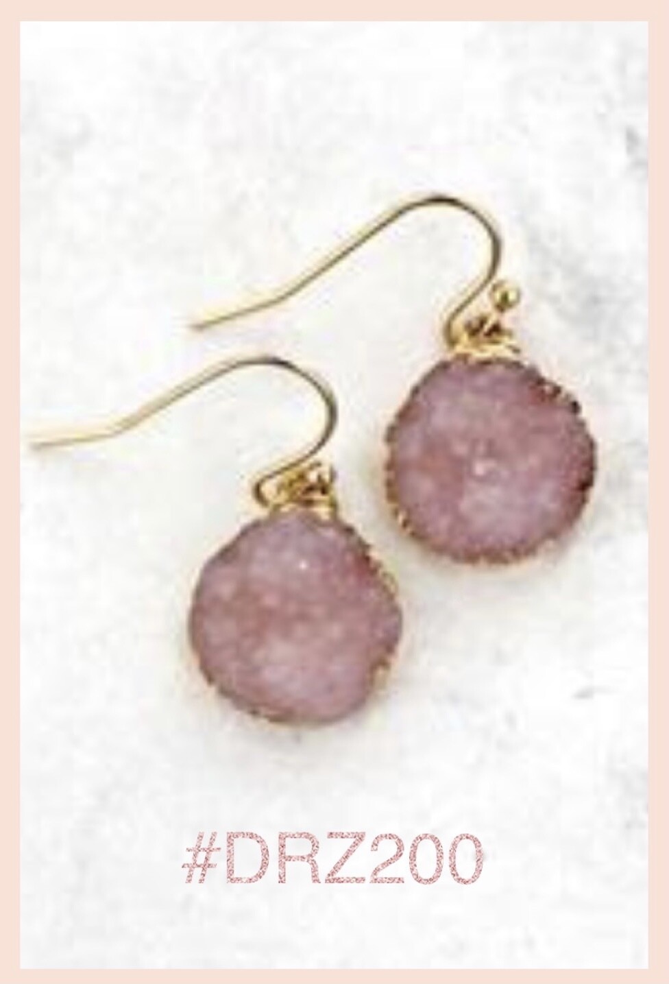 Light Rose Druzy Earrings