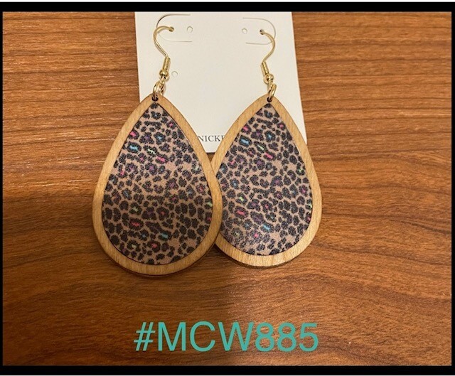 Multicolor Wood Lep Earrings