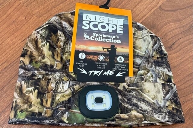 Men’s Camo LED Night Scope Beanie with USB Port