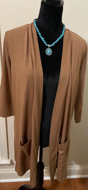 Camel Cardigan with Pockets