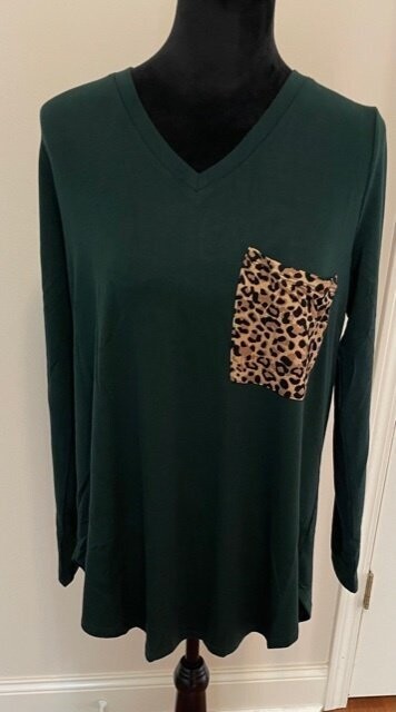 Hunter Green Leopard Shirt