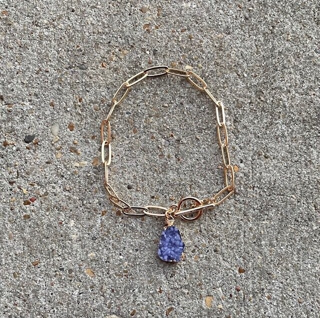 Purple Druzy Toggle Bracelet