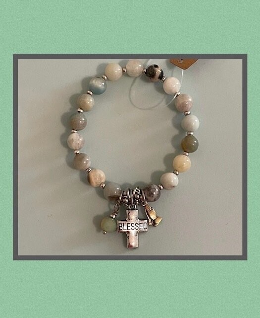 Blessed Beaded Charm Bracelet