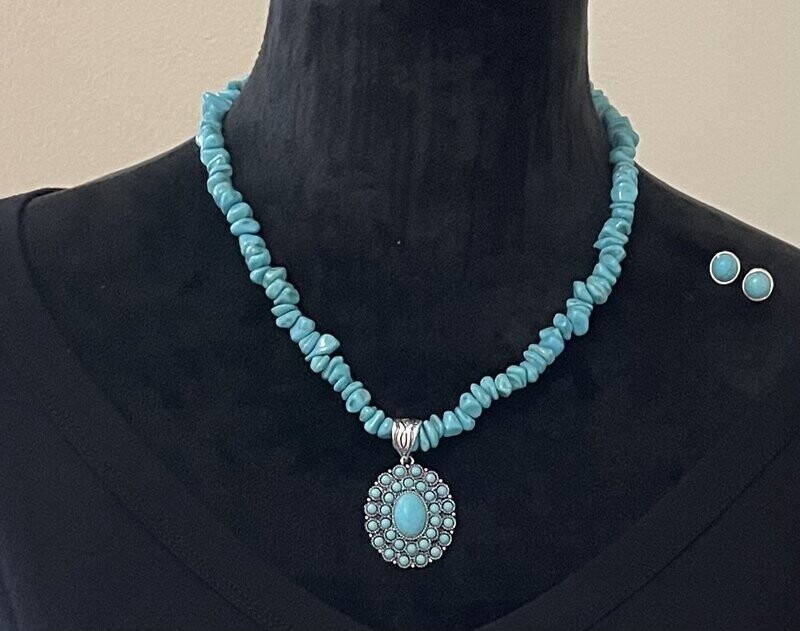 Beaded Turquoise Necklace 
