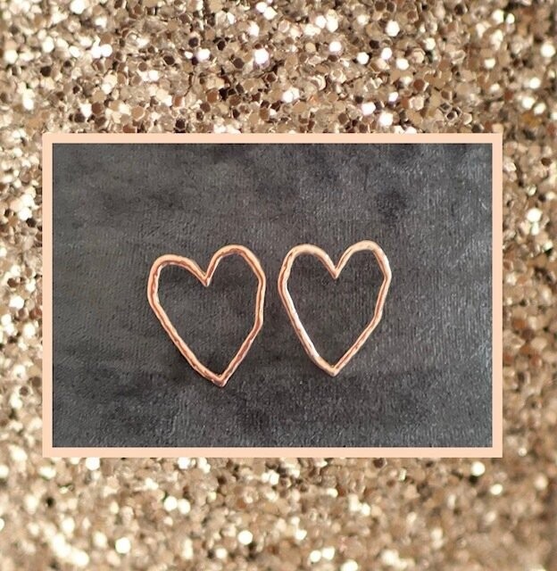 Rose Gold Heart Earrings