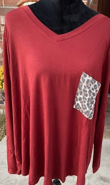 Brick V-Neck Top