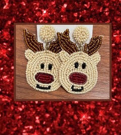 OH JOLLY! Rudolph Beaded Earrings