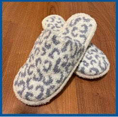 Blue Leopard Slippers