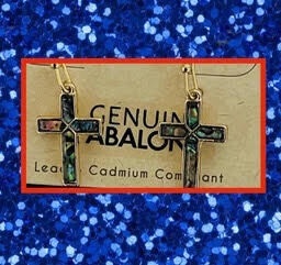 Stained Manor Cross Earrings