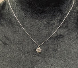 Silvertone Paw Print Necklace