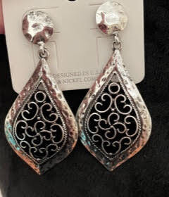 Silvertone Macy Scroll Earrings