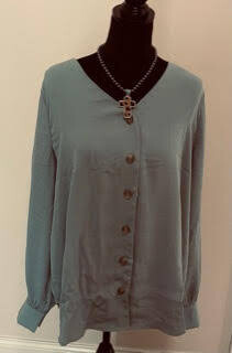 Roseland Light Green Button Front Top