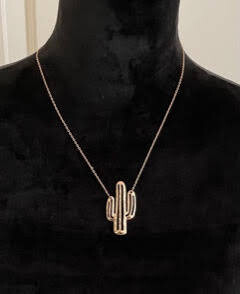 Goldtone Cactus Necklace