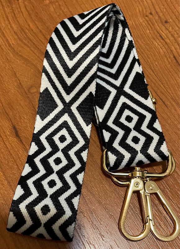Black and White Guitar Handbag Strap