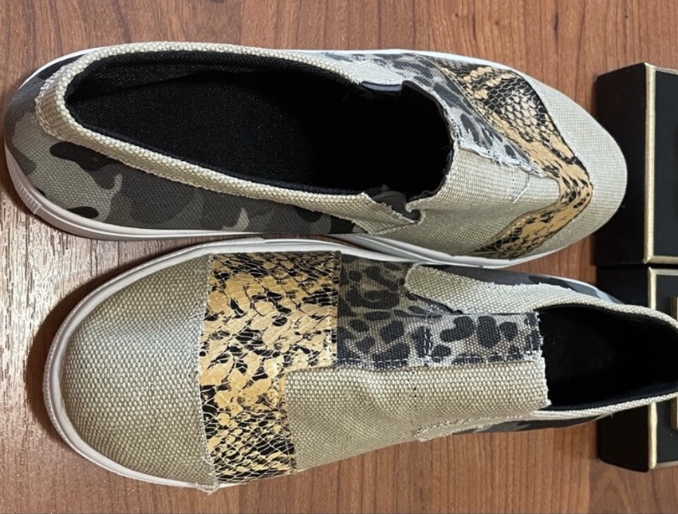 Leopard Camo Slip-On Shoes Size 10