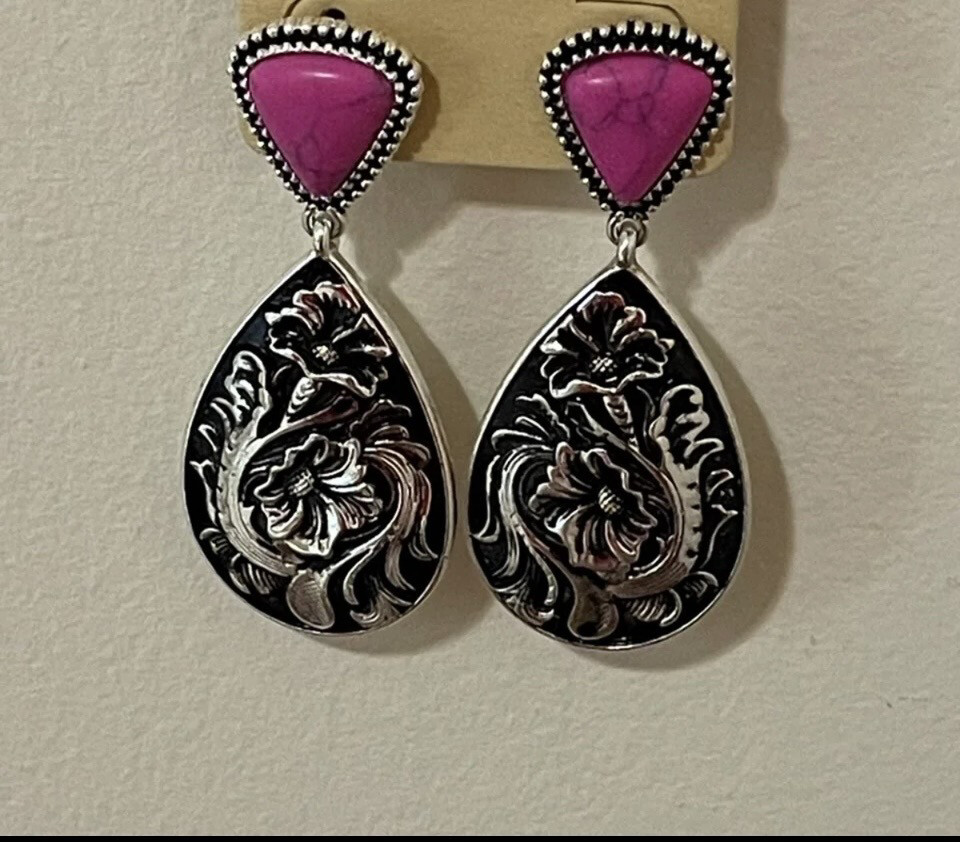 Leighton Pink Teardrop Earrings