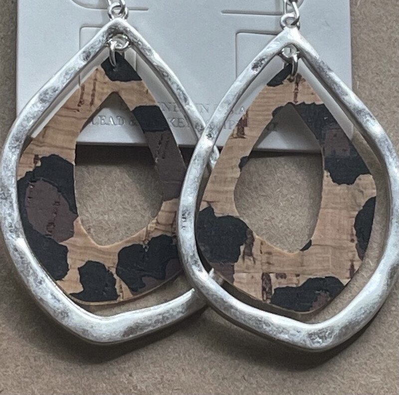 Silver Lep Teardrop Earrings
