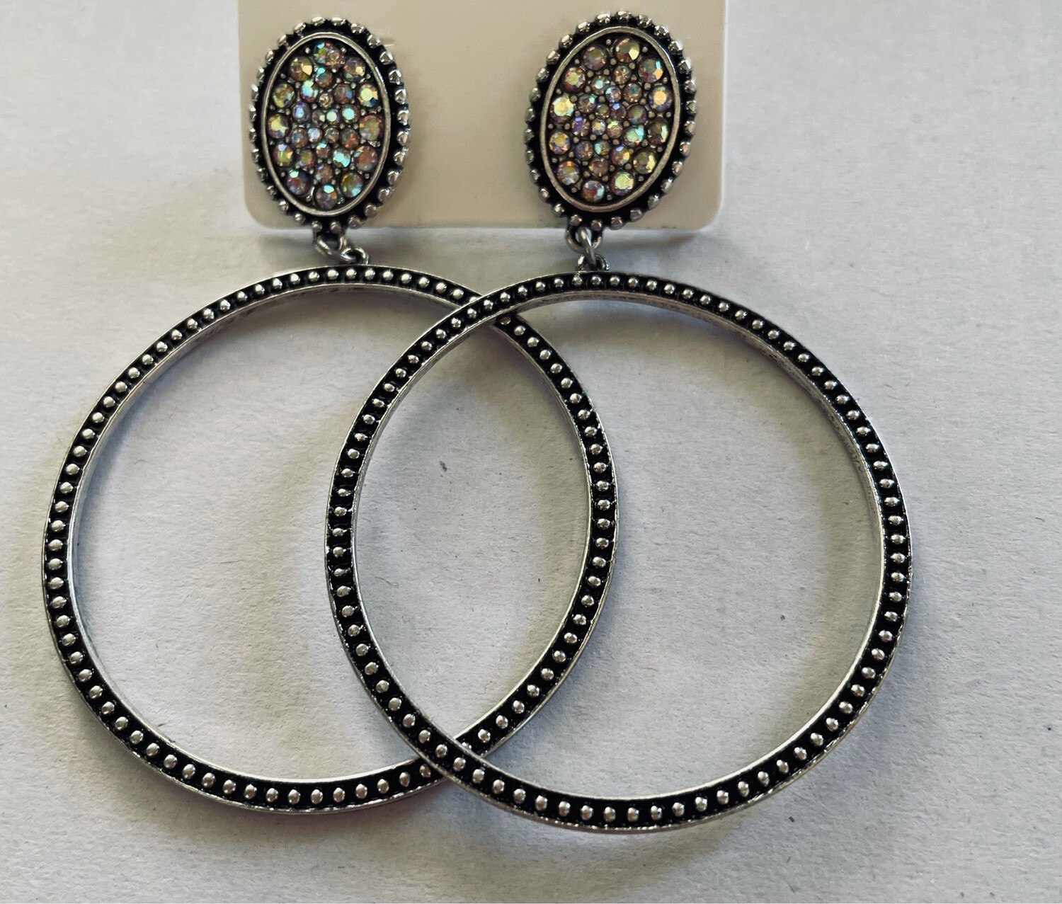 Crystal Iridescent Hoop Earrings