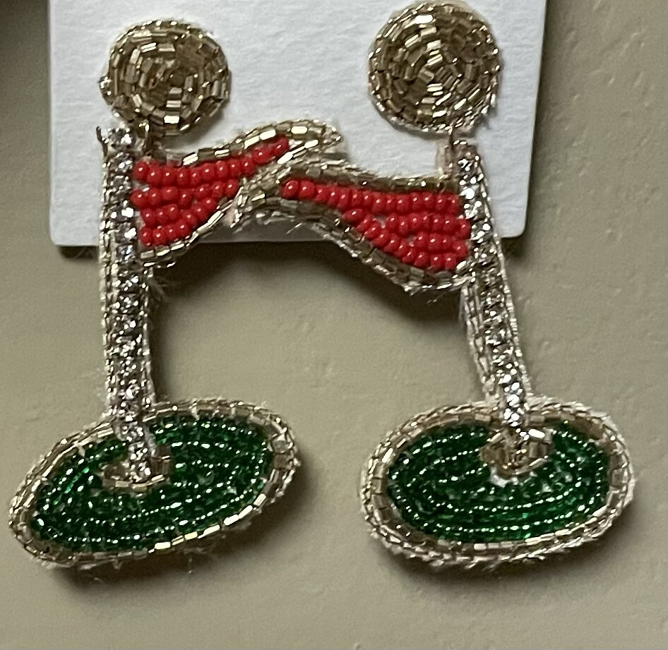Tee Time Golf Crystal and Beaded Earrings