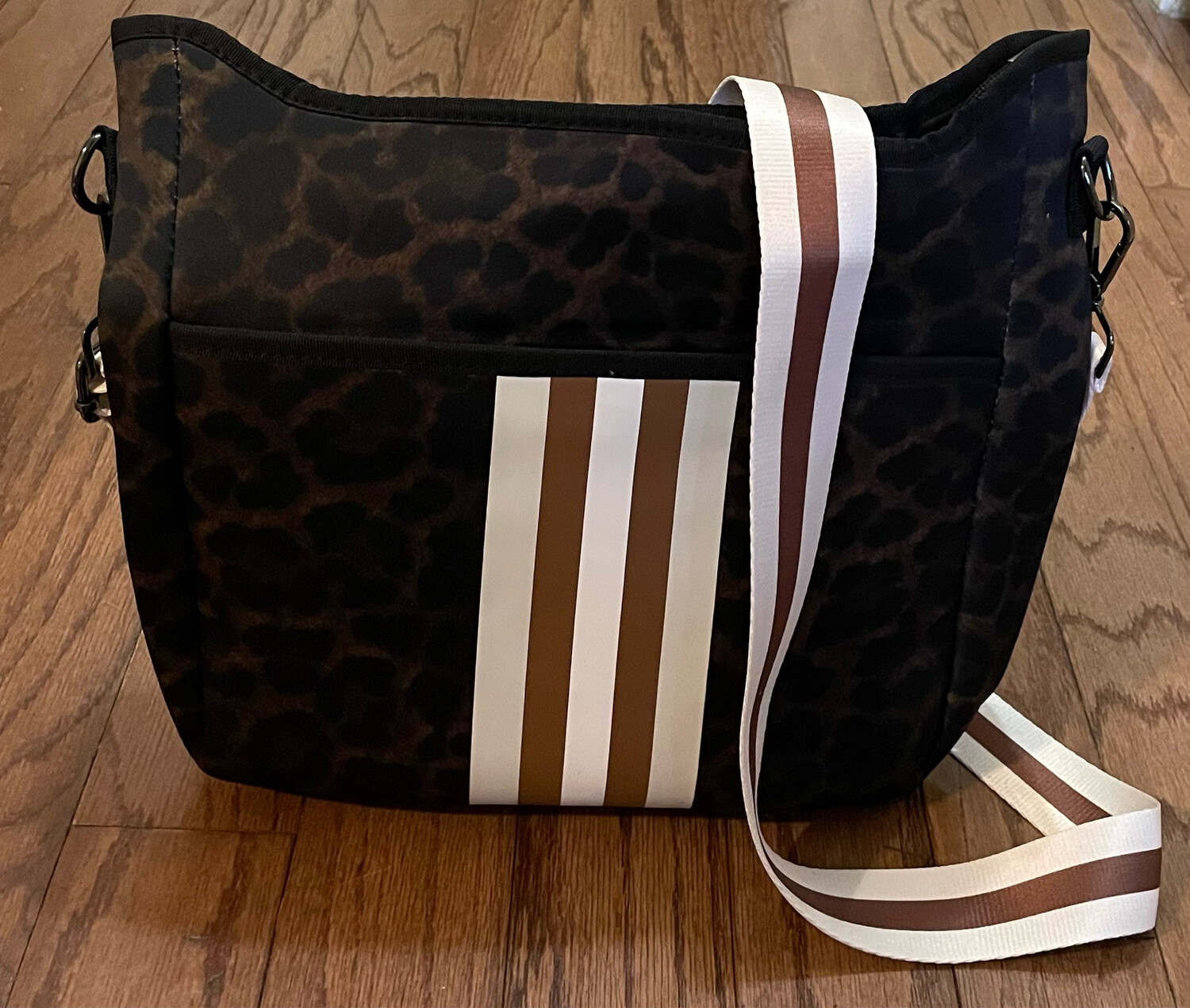 Neoprene Lep and Stripes CrossbodyPurse