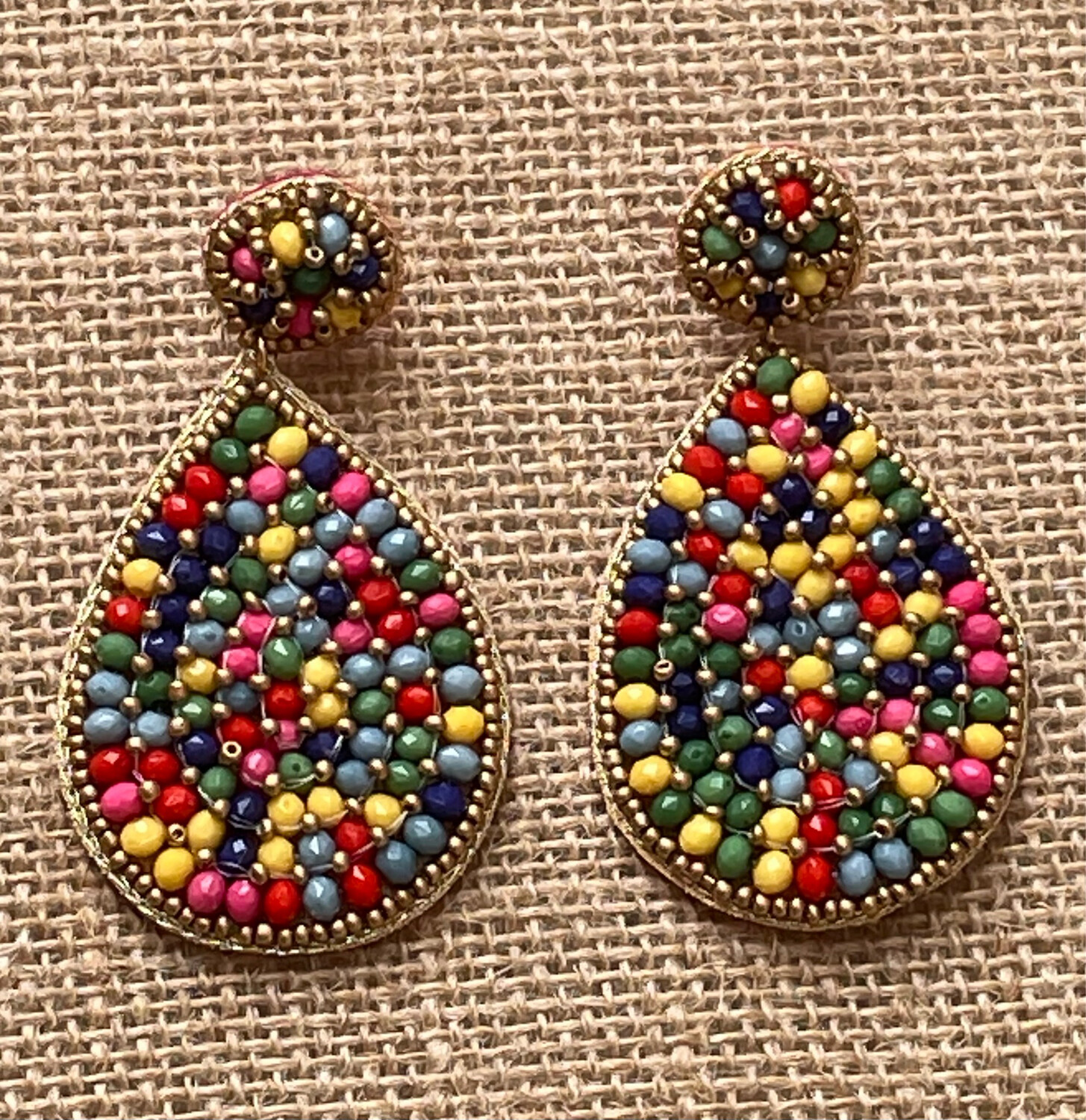 Mackenzie Multicolored Beaded Teardop Earrings