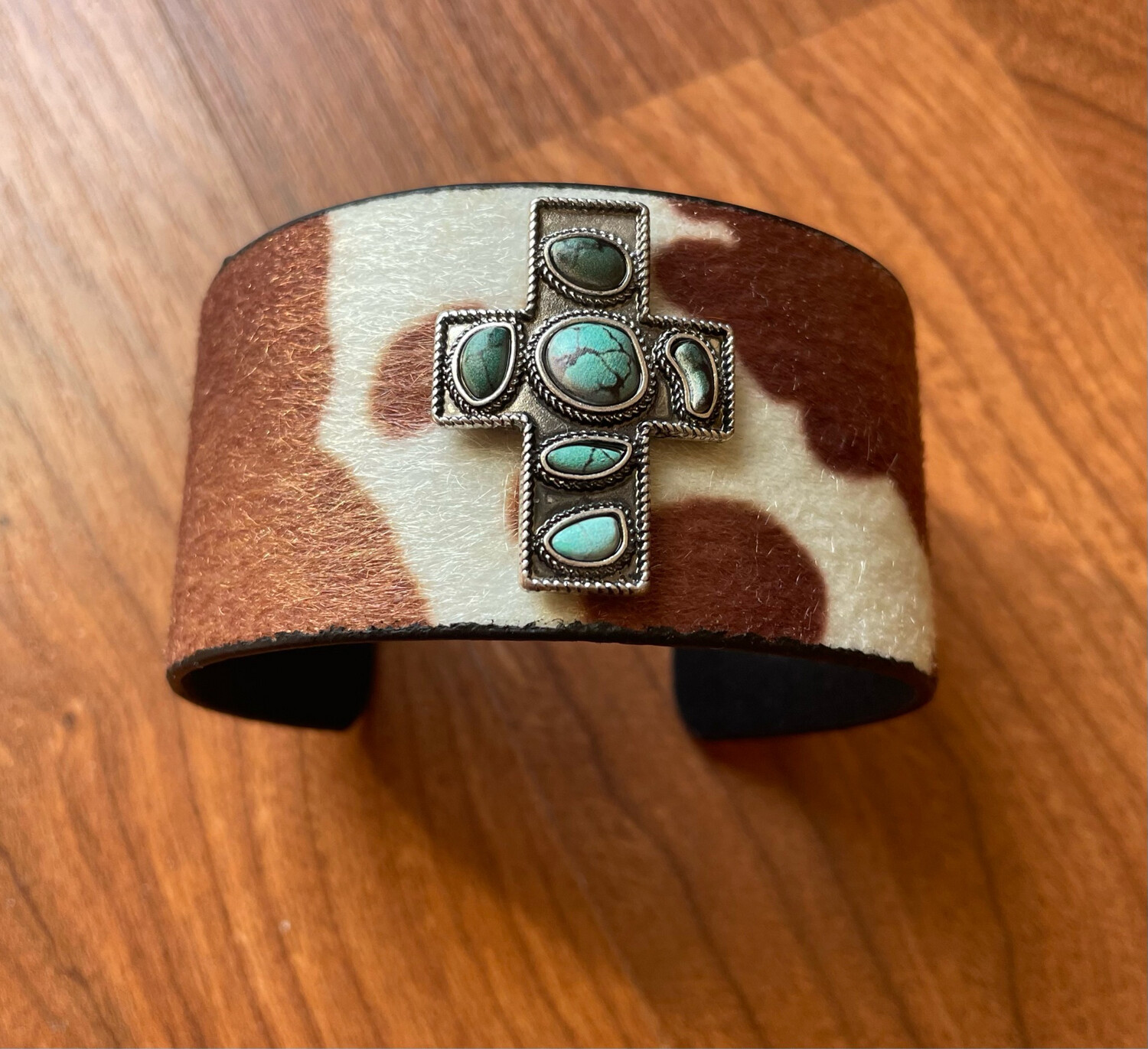 Sylvia Brown Cow Cross Cuff Bracelet