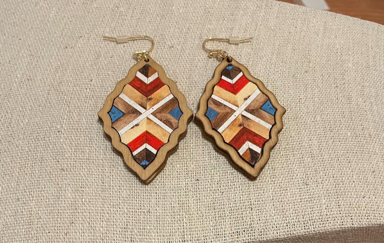 Taylor Multicolor Wood Earrings