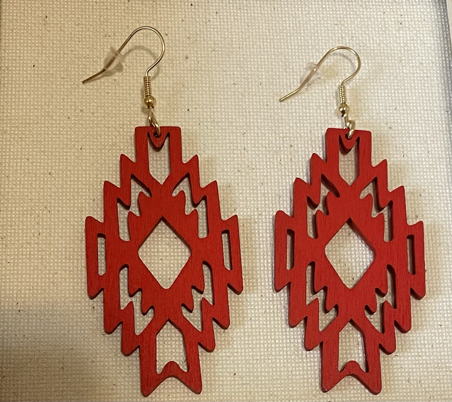 Hailey Rae Red Wood Earrings