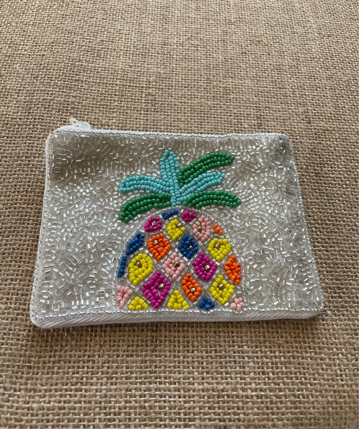 Molly Gee Beaded Pineapple Zipper Case