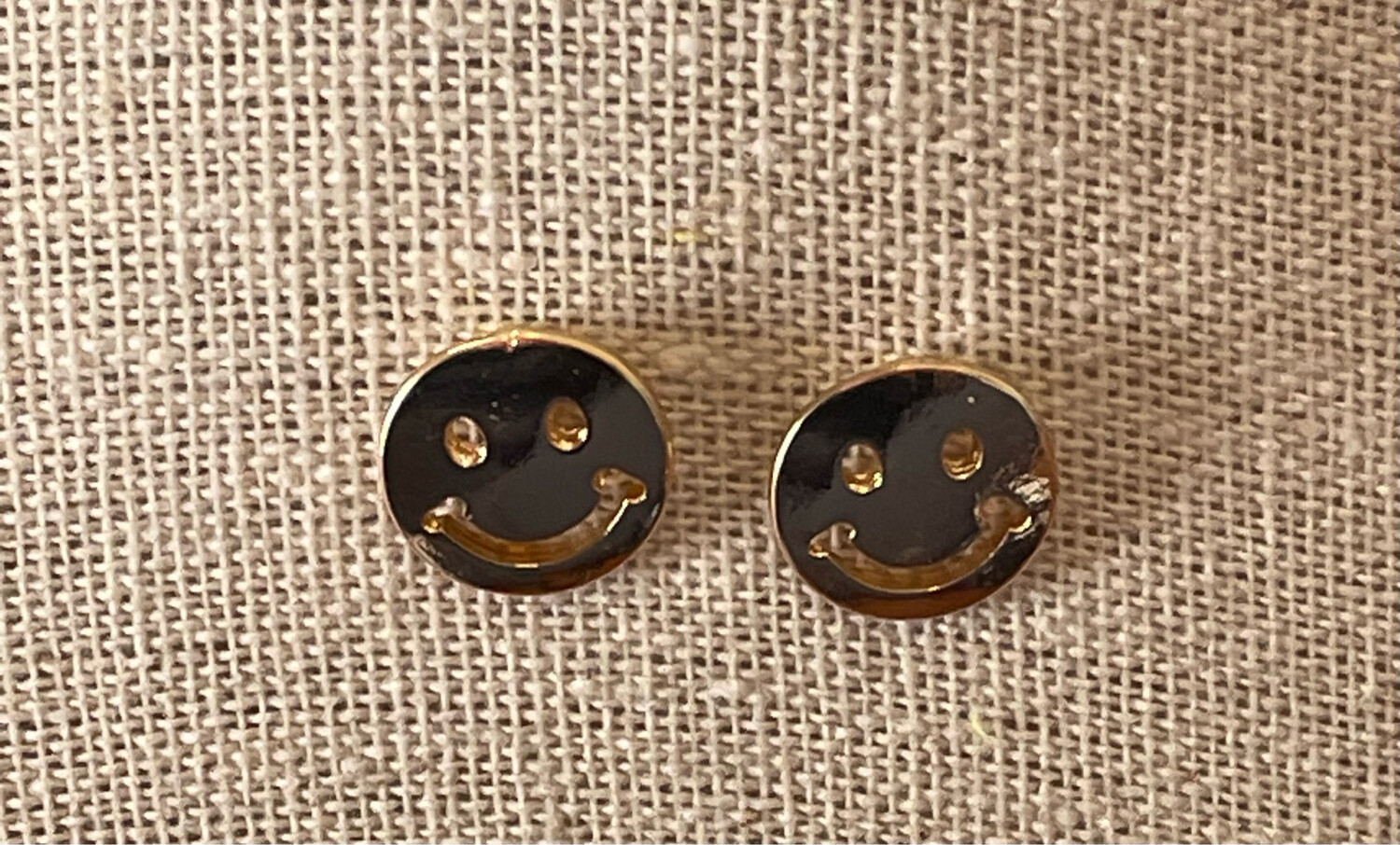Monique Gold Smiley Face Stud Earrings